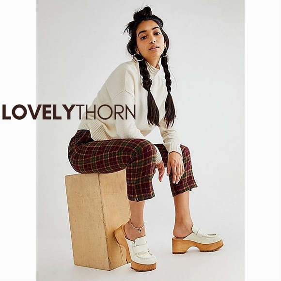 FREE PEOPLE // ltd ed corbin patent leather loafer wooden platform clog slides - Picture 4 of 10